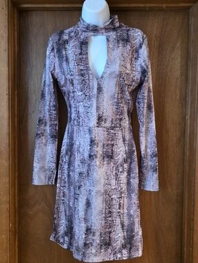 NWT ASOS pink snake print cut out, pencil dress dress sz‎ 10